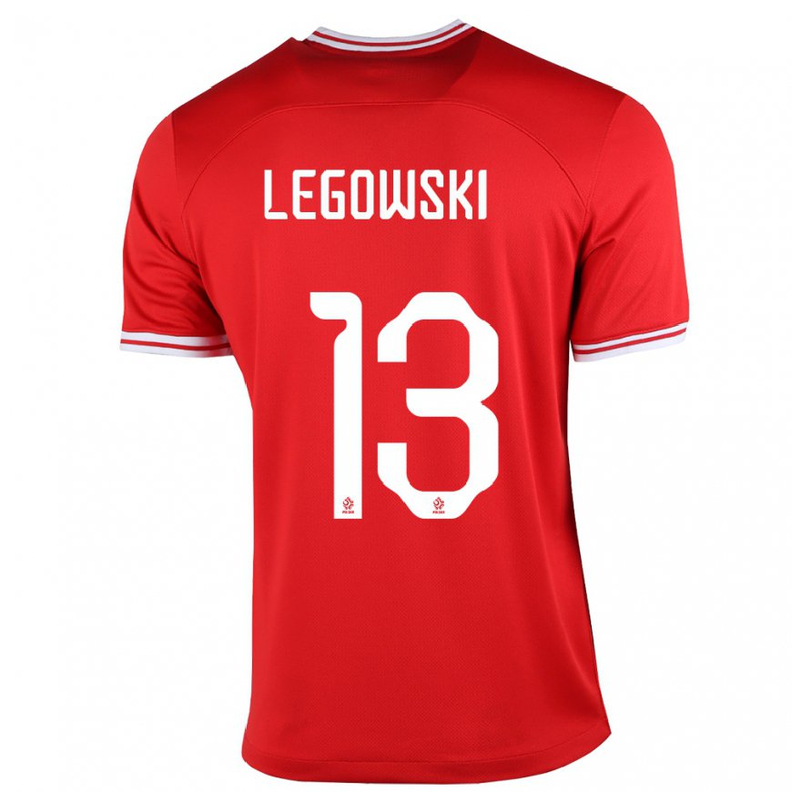 Kandiny Homme Maillot Pologne Mateusz Legowski #13 Rouge Tenues Extérieur 22-24 T-shirt