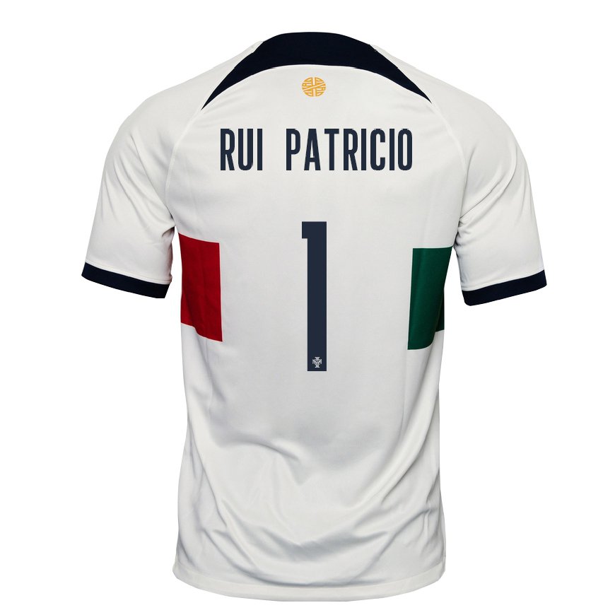 Kandiny Homme Maillot Portugal Rui Patricio #1 Blanc Tenues Extérieur 22-24 T-shirt