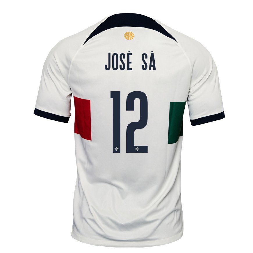 Kandiny Homme Maillot Portugal Jose Sa #12 Blanc Tenues Extérieur 22-24 T-shirt
