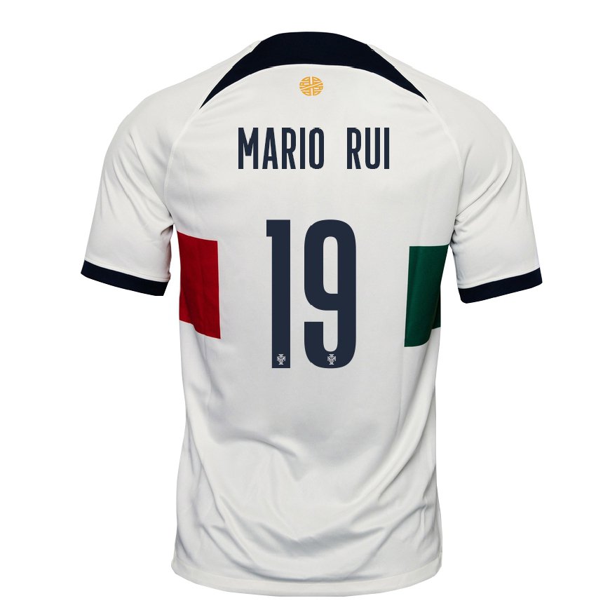 Kandiny Homme Maillot Portugal Mario Rui #19 Blanc Tenues Extérieur 22-24 T-shirt