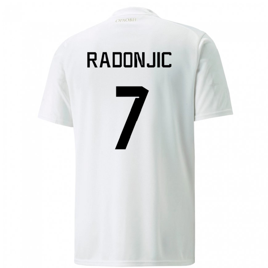 Kandiny Homme Maillot Serbie Nemanja Radonjic #7 Blanc Tenues Extérieur 22-24 T-shirt