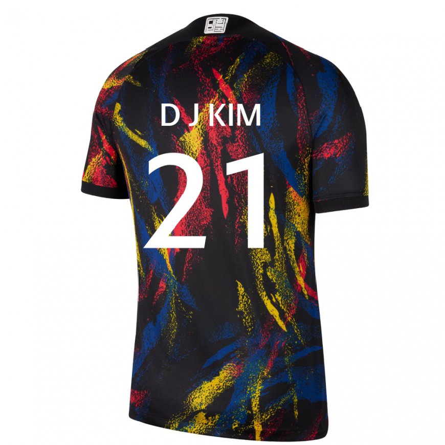 Kandiny Homme Maillot Corée Du Sud Dong-jun Kim #21 Multicolore Tenues Extérieur 22-24 T-shirt