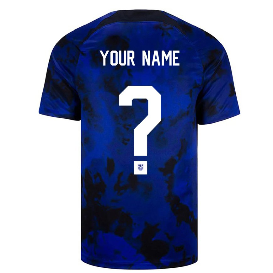 Kandiny Homme Maillot États-unis Votre Nom #0 Bleu Royal Tenues Extérieur 22-24 T-shirt