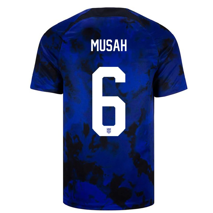 Kandiny Homme Maillot États-unis Yunus Musah #6 Bleu Royal Tenues Extérieur 22-24 T-shirt
