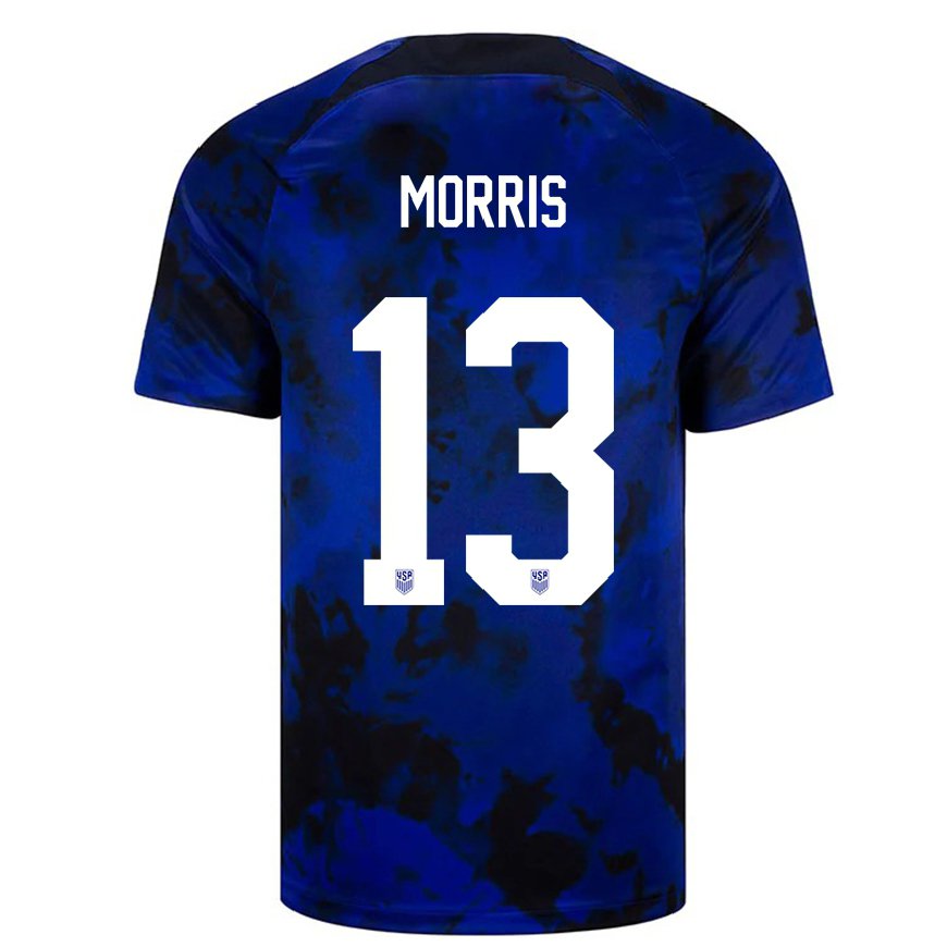 Kandiny Homme Maillot États-unis Jordan Morris #13 Bleu Royal Tenues Extérieur 22-24 T-shirt