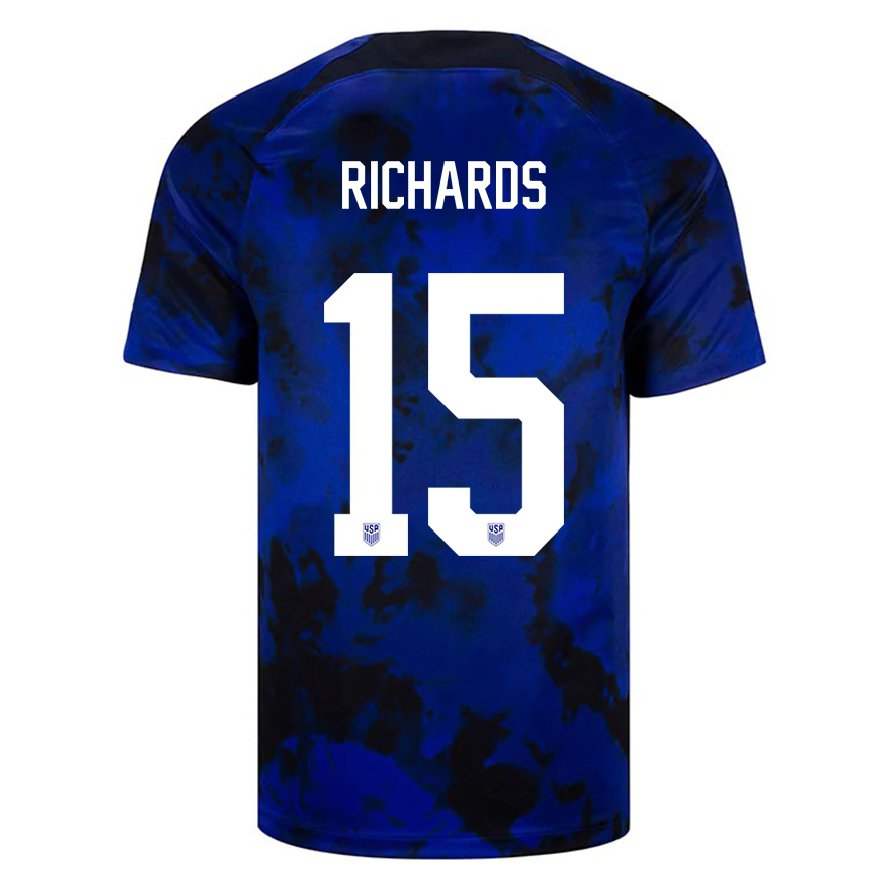 Kandiny Homme Maillot États-unis Chris Richards #15 Bleu Royal Tenues Extérieur 22-24 T-shirt