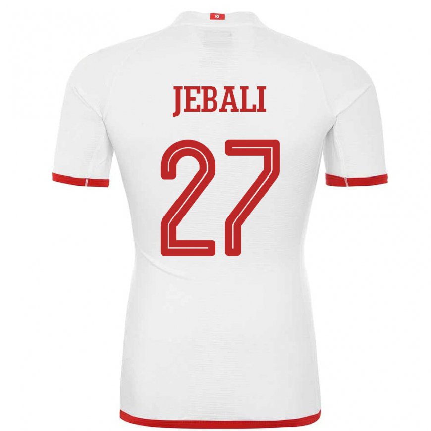 Kandiny Homme Maillot Tunisie Issam Jebali #27 Blanc Tenues Extérieur 22-24 T-shirt