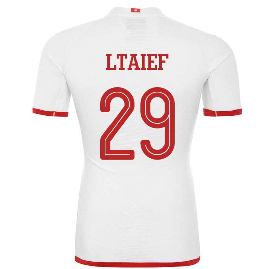 Kandiny Homme Maillot Tunisie Sayfallah Ltaief #29 Blanc Tenues Extérieur 22-24 T-shirt