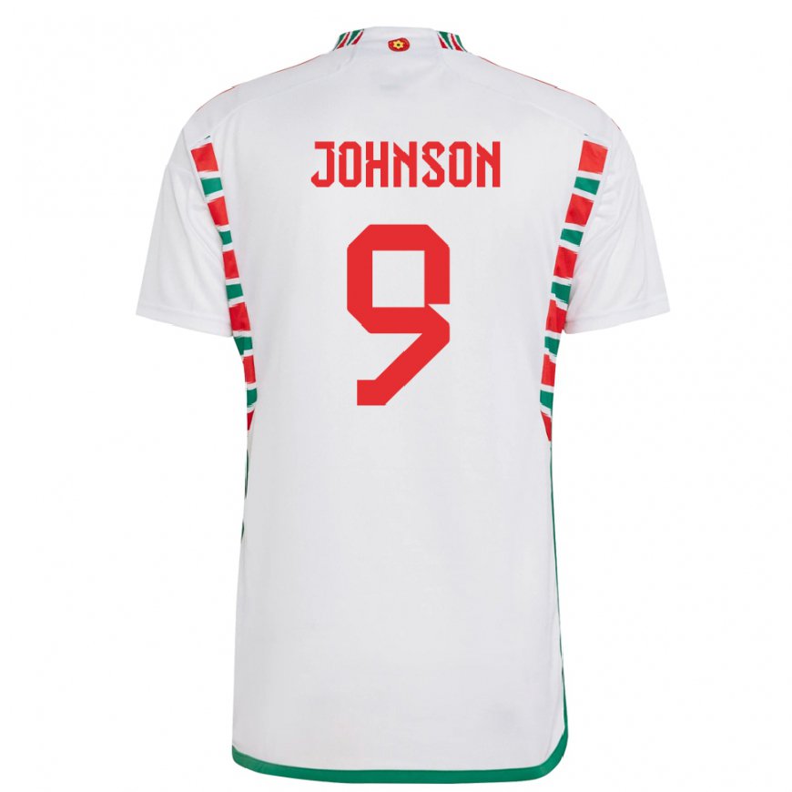 Kandiny Homme Maillot Pays De Galles Brennan Johnson #9 Blanc Tenues Extérieur 22-24 T-shirt