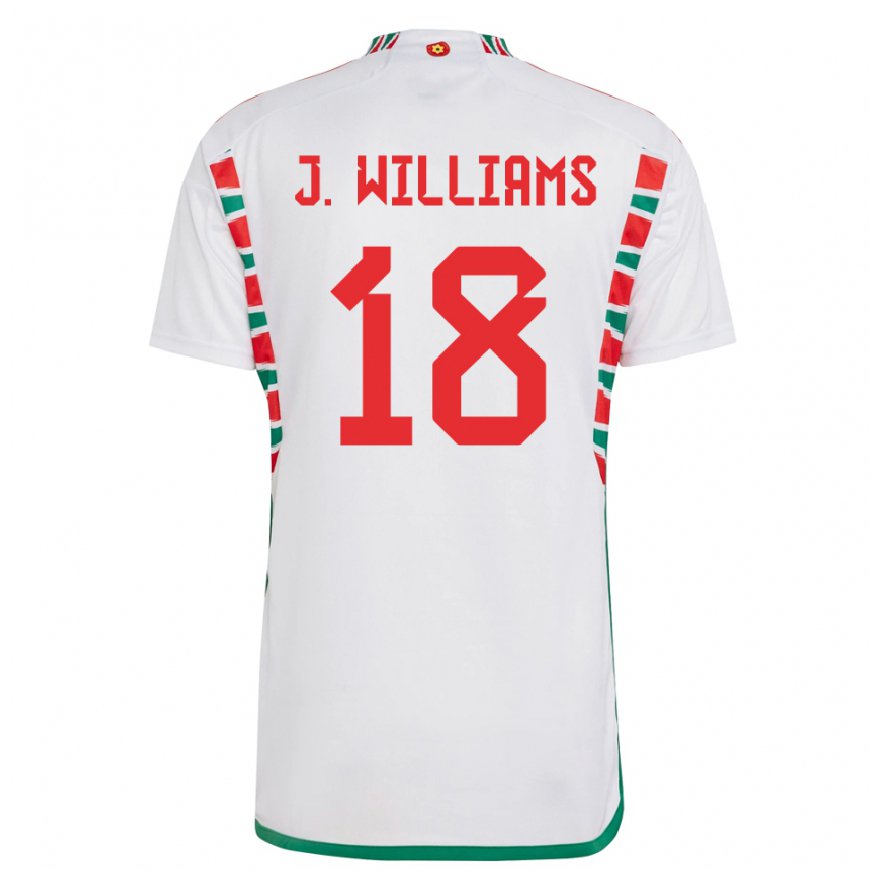 Kandiny Homme Maillot Pays De Galles Jonathan Williams #18 Blanc Tenues Extérieur 22-24 T-shirt
