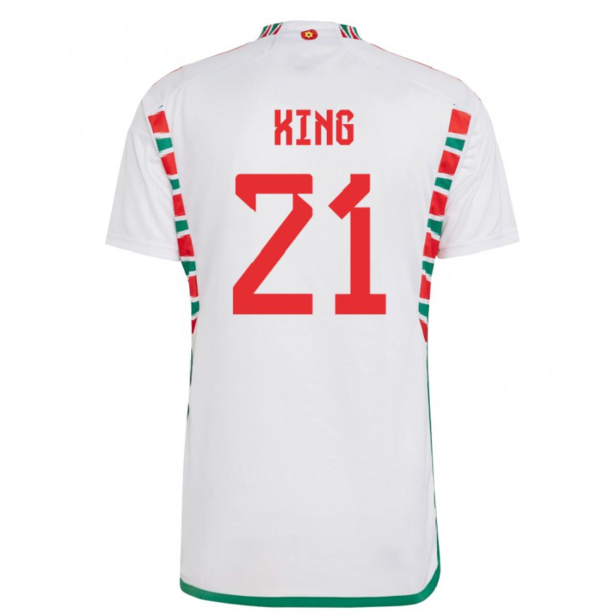 Kandiny Homme Maillot Pays De Galles Tom King #21 Blanc Tenues Extérieur 22-24 T-shirt