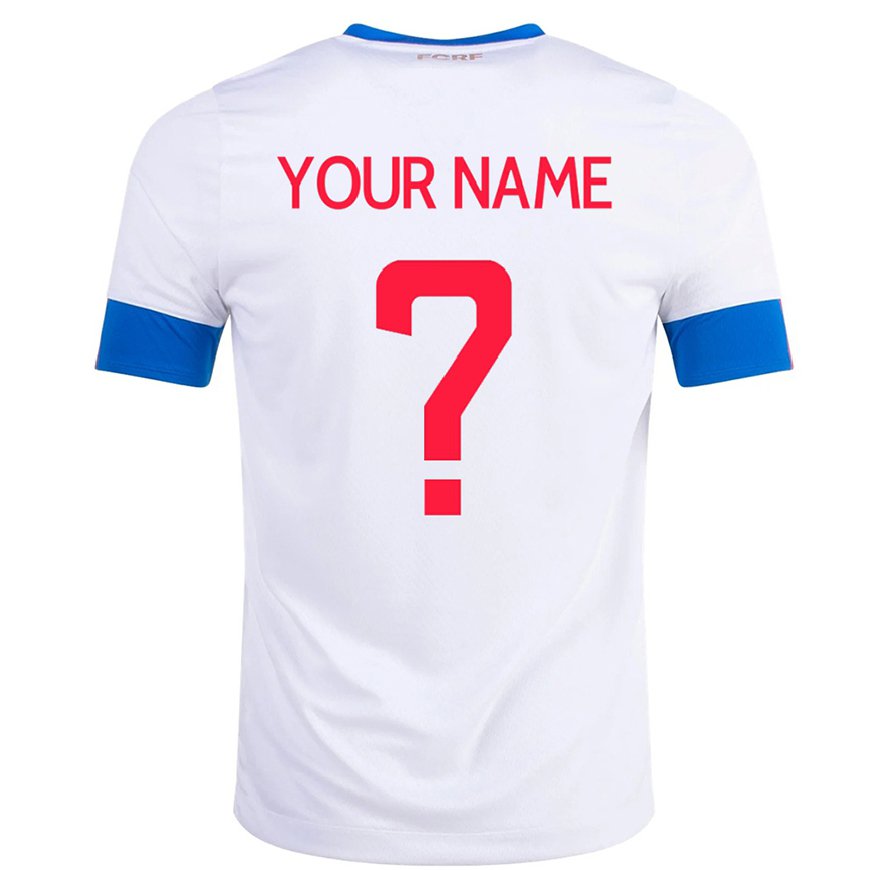 Kandiny Homme Maillot Costa Rica Votre Nom #0 Blanc Tenues Extérieur 22-24 T-shirt