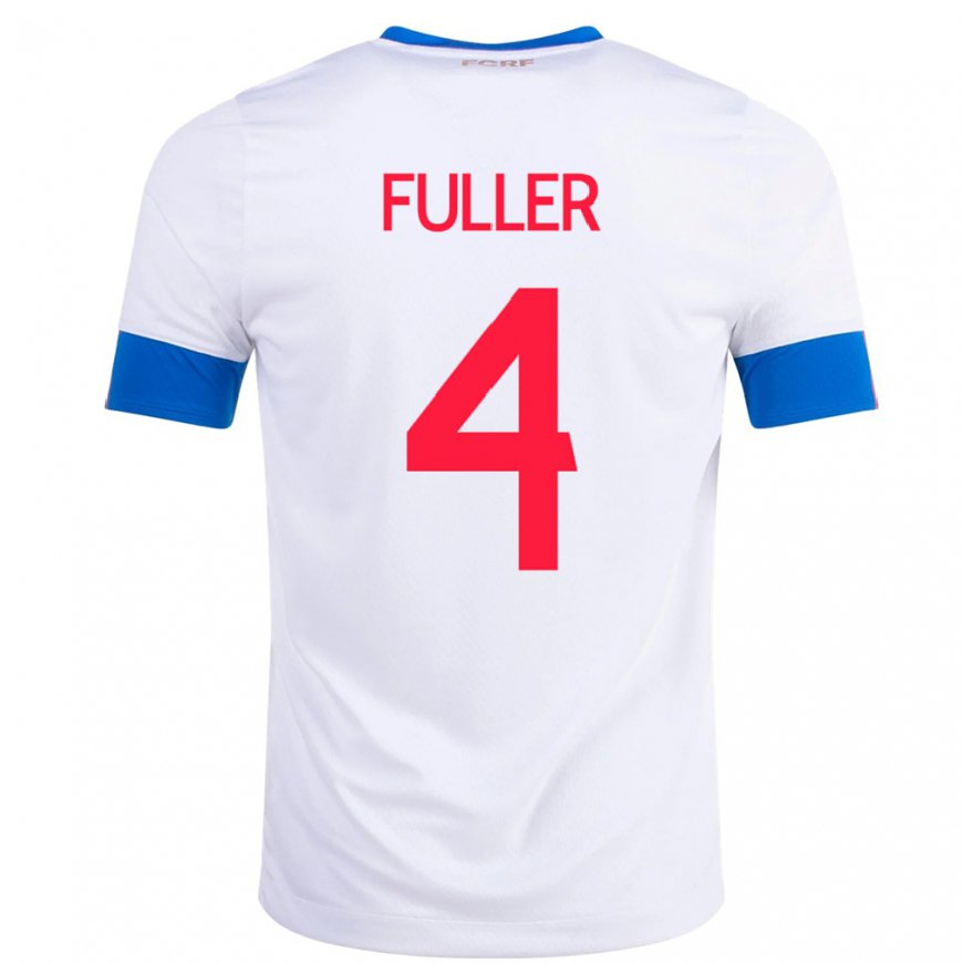 Kandiny Homme Maillot Costa Rica Keysher Fuller #4 Blanc Tenues Extérieur 22-24 T-shirt