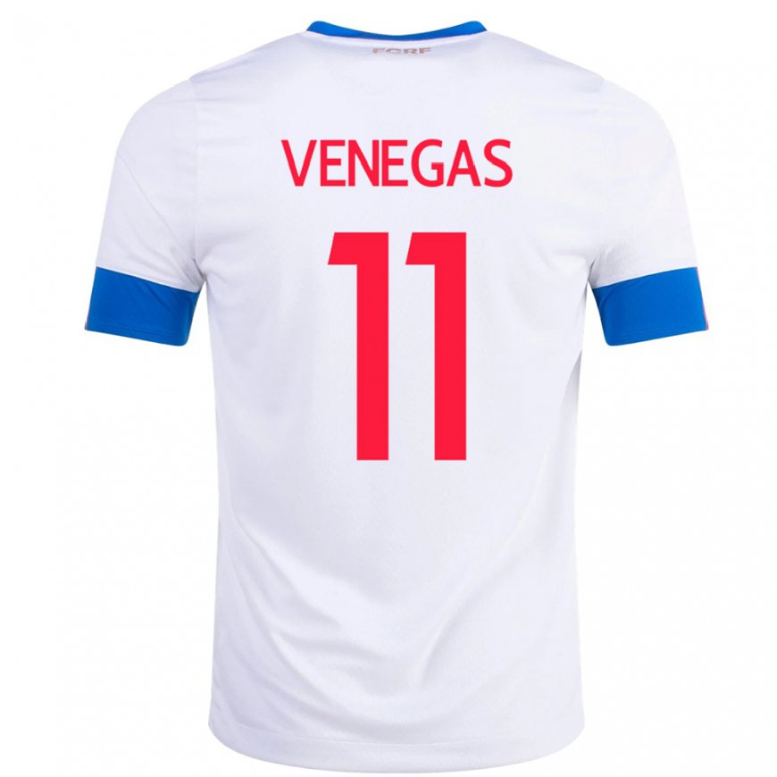 Kandiny Homme Maillot Costa Rica Johan Venegas #11 Blanc Tenues Extérieur 22-24 T-shirt