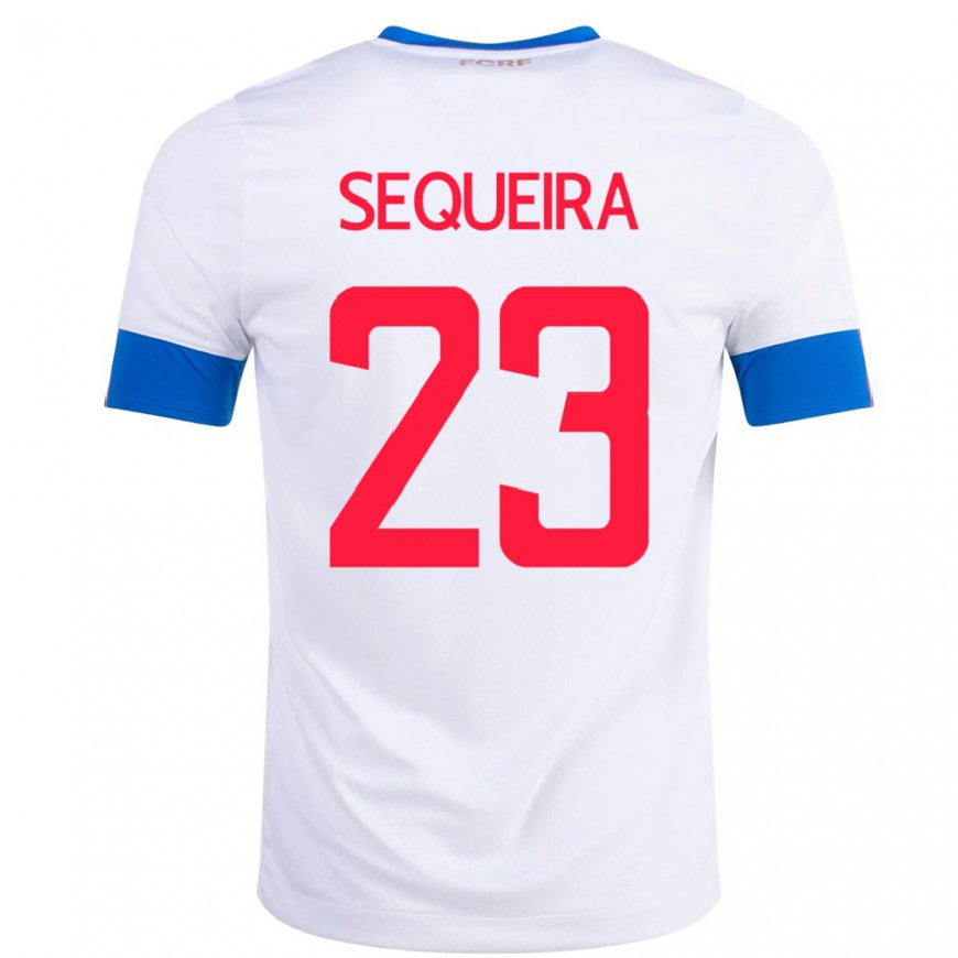 Kandiny Homme Maillot Costa Rica Patrick Sequeira #23 Blanc Tenues Extérieur 22-24 T-shirt