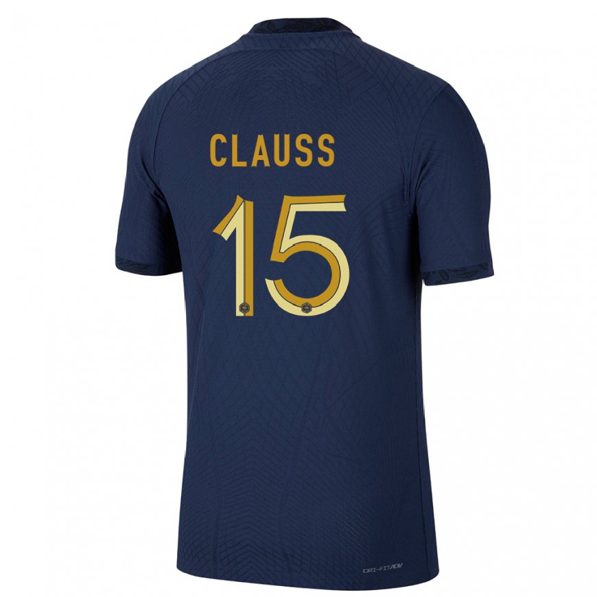 Kandiny Femme Maillot France Jonathan Clauss #15 Bleu Marine Tenues Domicile 22-24 T-shirt