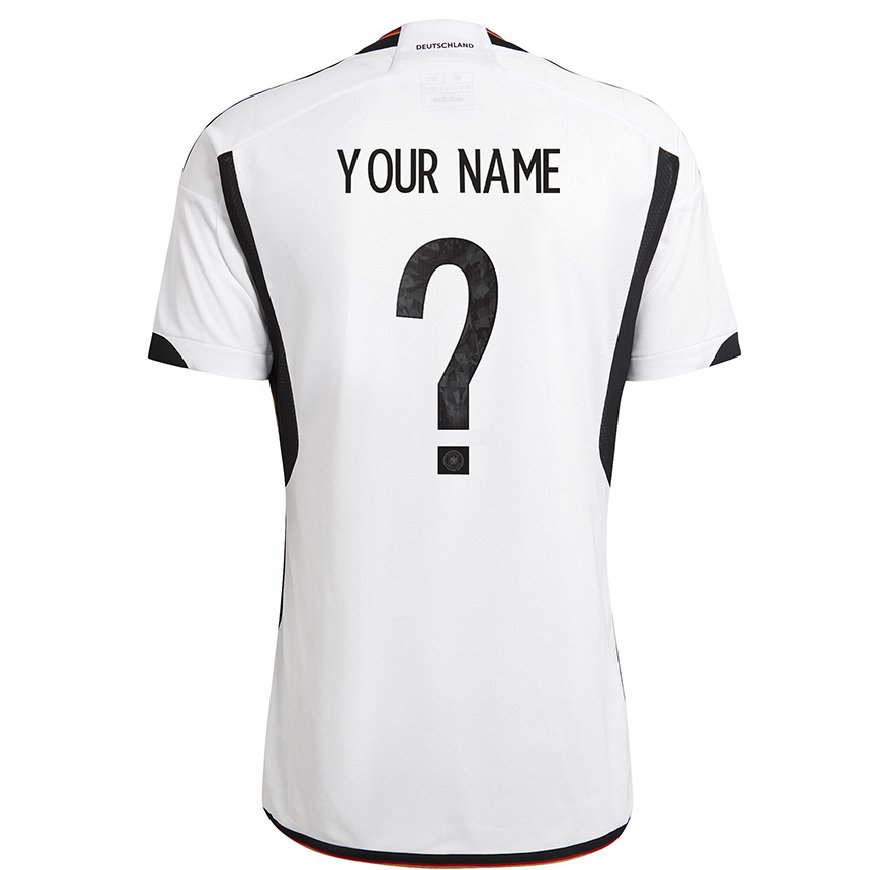 Kandiny Femme Maillot Allemagne Votre Nom #0 Blanc Noir Tenues Domicile 22-24 T-shirt