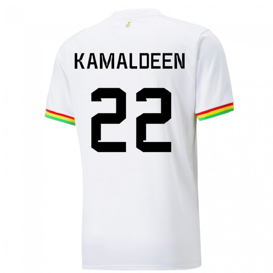 Kandiny Femme Maillot Ghana Kamaldeen Sulemana #22 Blanc Tenues Domicile 22-24 T-shirt