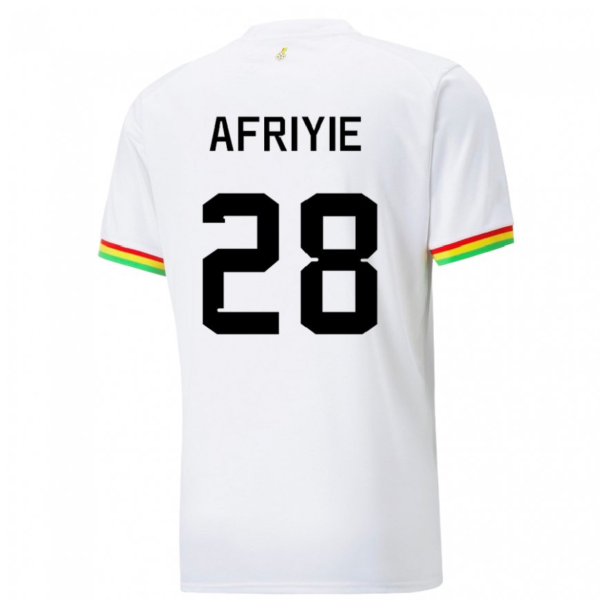 Kandiny Femme Maillot Ghana Daniel Afriyie #28 Blanc Tenues Domicile 22-24 T-shirt