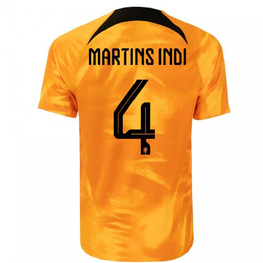 Kandiny Femme Maillot Pays-bas Bruno Martins Indi #4 Orange Laser Tenues Domicile 22-24 T-shirt