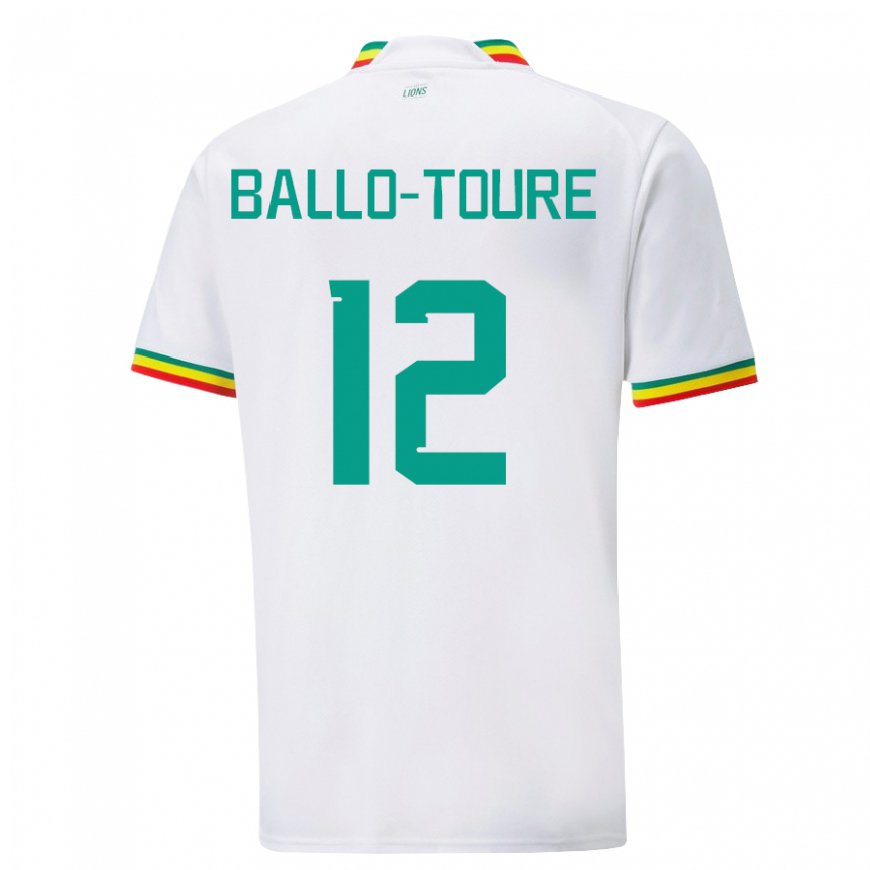 Kandiny Femme Maillot Sénégal Fode Ballo-toure #12 Blanc Tenues Domicile 22-24 T-shirt