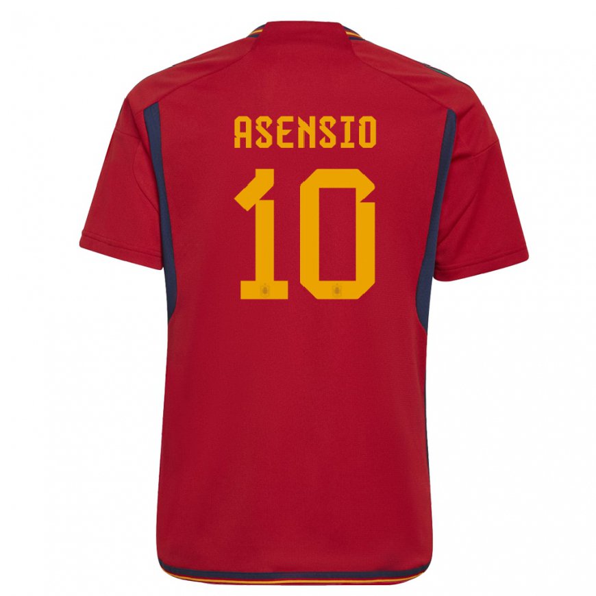 Kandiny Femme Maillot Espagne Marco Asensio #10 Rouge Tenues Domicile 22-24 T-shirt
