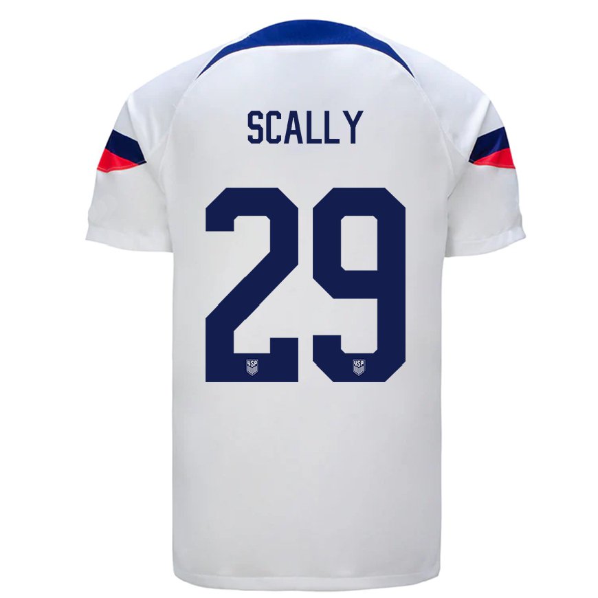 Kandiny Femme Maillot États-unis Joseph Scally #29 Blanc Tenues Domicile 22-24 T-shirt
