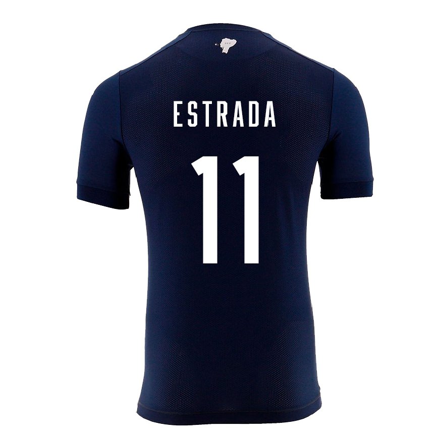 Kandiny Femme Maillot Équateur Michael Estrada #11 Bleu Marine Tenues Extérieur 22-24 T-shirt