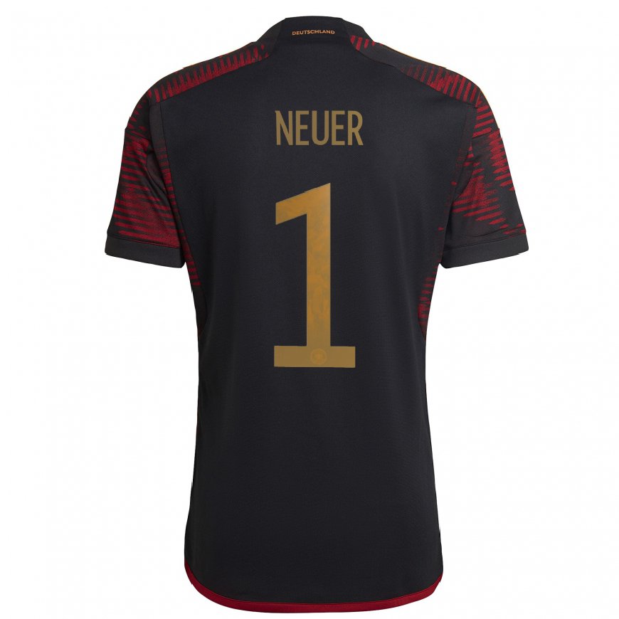 Kandiny Femme Maillot Allemagne Manuel Neuer #1 Marron Noir Tenues Extérieur 22-24 T-shirt