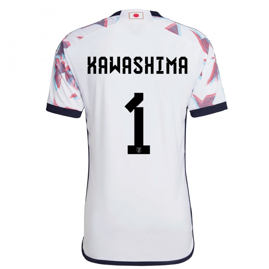 Kandiny Femme Maillot Japon Eiji Kawashima #1 Blanc Tenues Extérieur 22-24 T-shirt