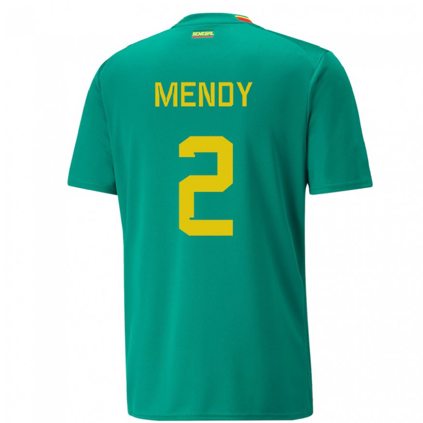 Kandiny Femme Maillot Sénégal Formose Mendy #2 Verte Tenues Extérieur 22-24 T-shirt