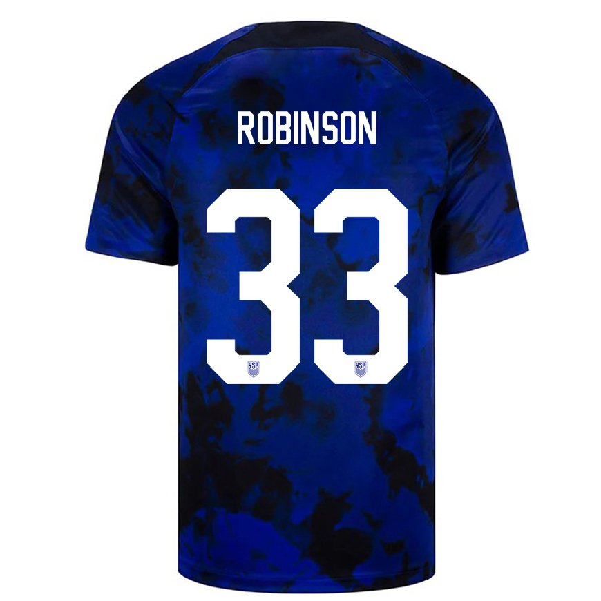 Kandiny Femme Maillot États-unis Antonee Robinson #33 Bleu Royal Tenues Extérieur 22-24 T-shirt