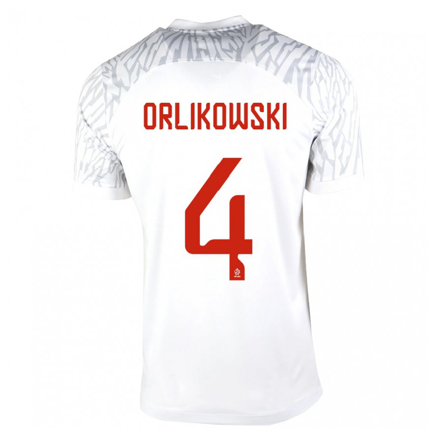 Kandiny Enfant Maillot Pologne Igor Orlikowski #4 Blanc Tenues Domicile 22-24 T-shirt