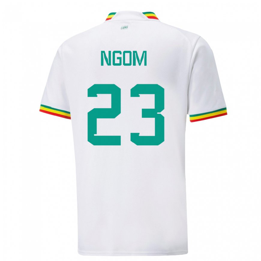 Kandiny Enfant Maillot Sénégal Astou Ngom #23 Blanc Tenues Domicile 22-24 T-shirt