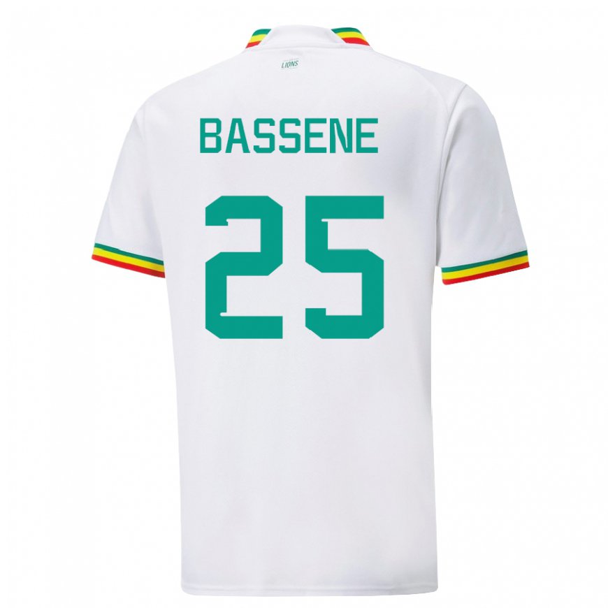 Kandiny Enfant Maillot Sénégal Pascaline Bassene #25 Blanc Tenues Domicile 22-24 T-shirt