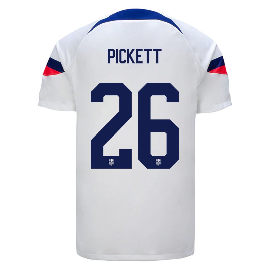 Kandiny Enfant Maillot États-unis Carson Pickett #26 Blanc Tenues Domicile 22-24 T-shirt
