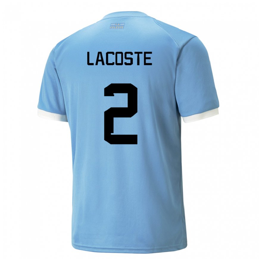 Kandiny Enfant Maillot Uruguay Stephanie Lacoste #2 Bleu Tenues Domicile 22-24 T-shirt