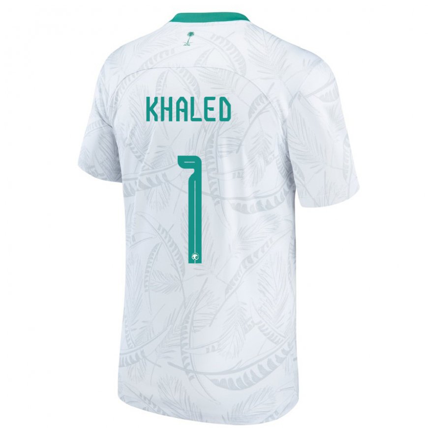 Kandiny Enfant Maillot Arabie Saoudite Sarah Khaled #1 Blanc Tenues Domicile 22-24 T-shirt