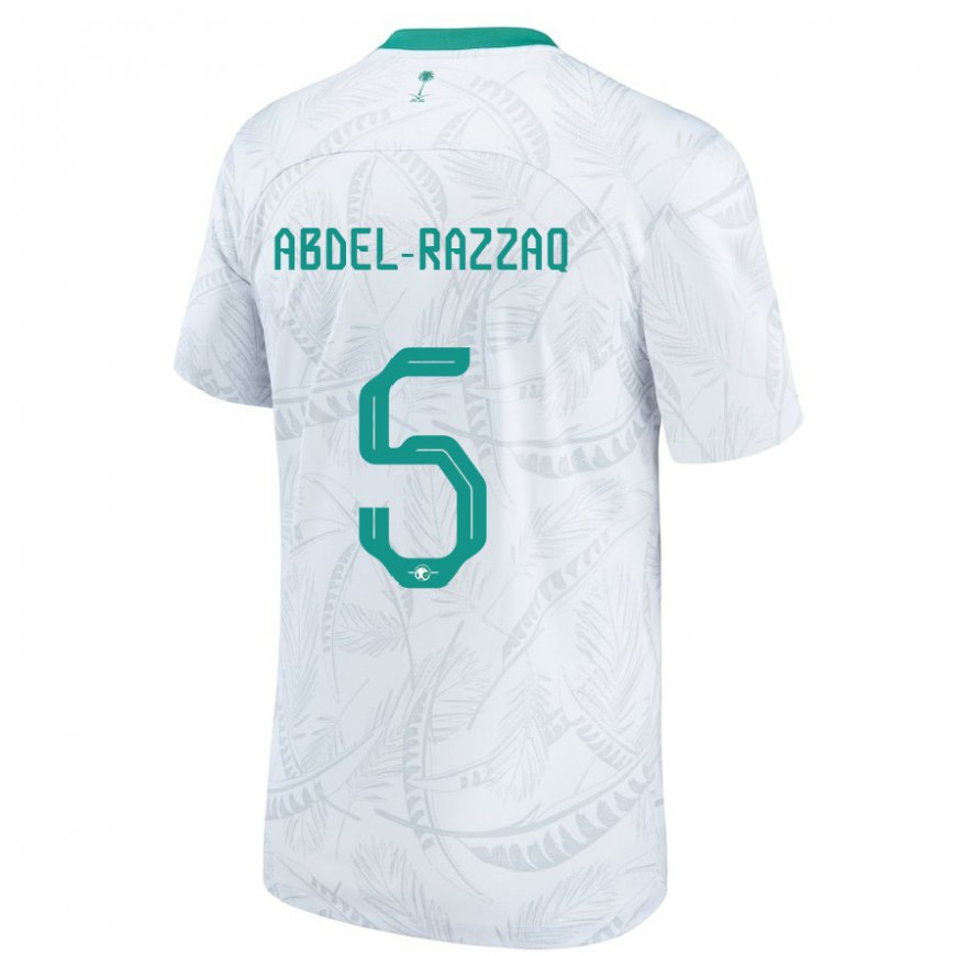Kandiny Enfant Maillot Arabie Saoudite Lana Abdel Razzaq #5 Blanc Tenues Domicile 22-24 T-shirt