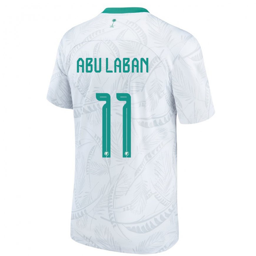Kandiny Enfant Maillot Arabie Saoudite Dalia Abu Laban #11 Blanc Tenues Domicile 22-24 T-shirt