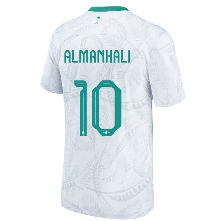 Kandiny Enfant Maillot Arabie Saoudite Suwailem Almanhali #10 Blanc Tenues Domicile 22-24 T-shirt