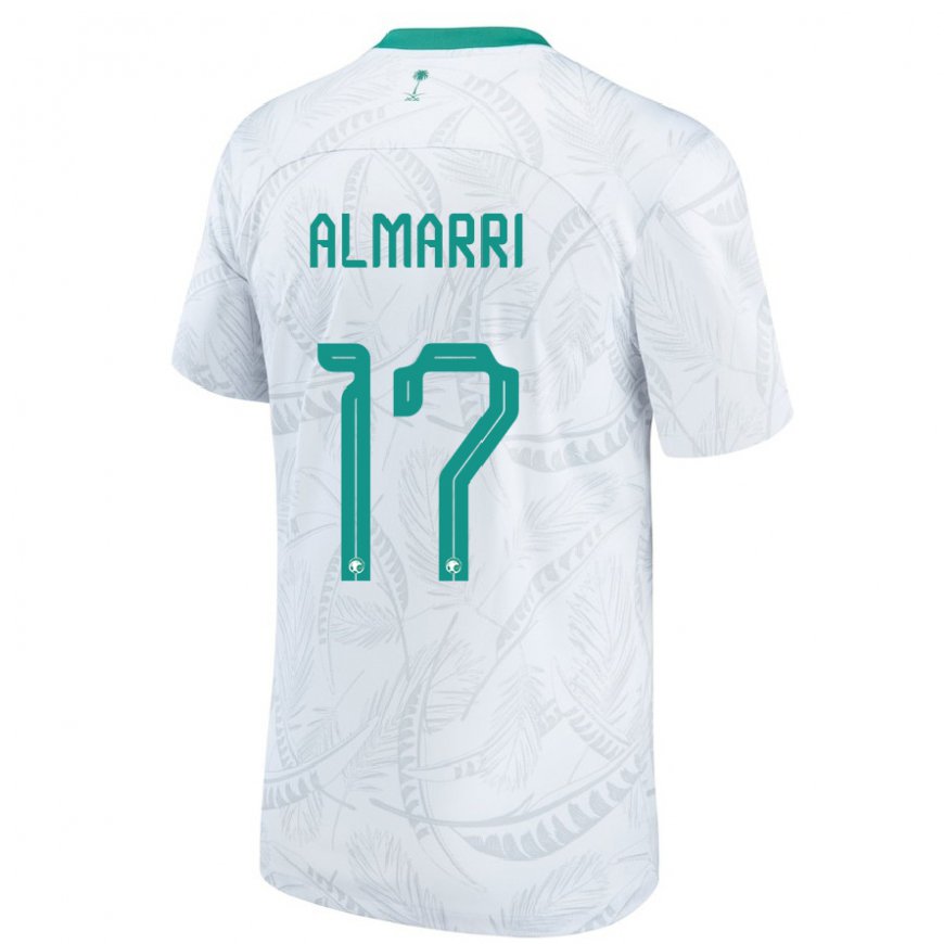 Kandiny Enfant Maillot Arabie Saoudite Mohammed Almarri #17 Blanc Tenues Domicile 22-24 T-shirt