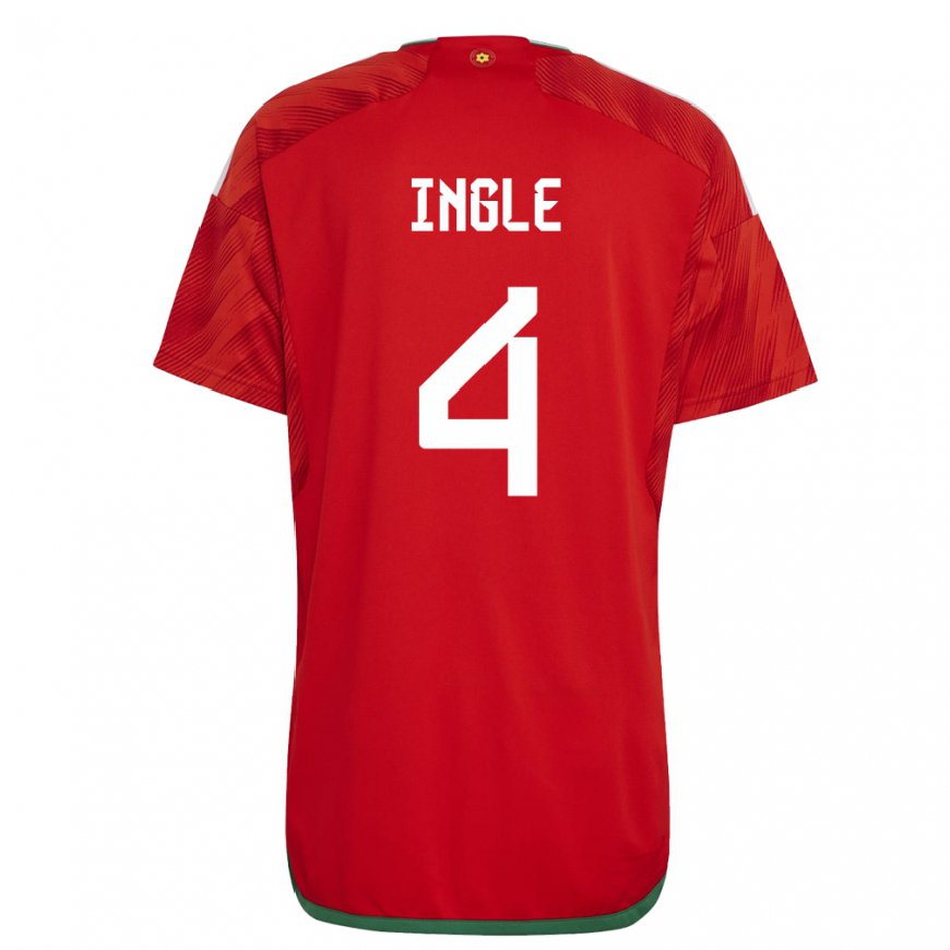 Kandiny Enfant Maillot Pays De Galles Sophie Ingle #4 Rouge Tenues Domicile 22-24 T-shirt