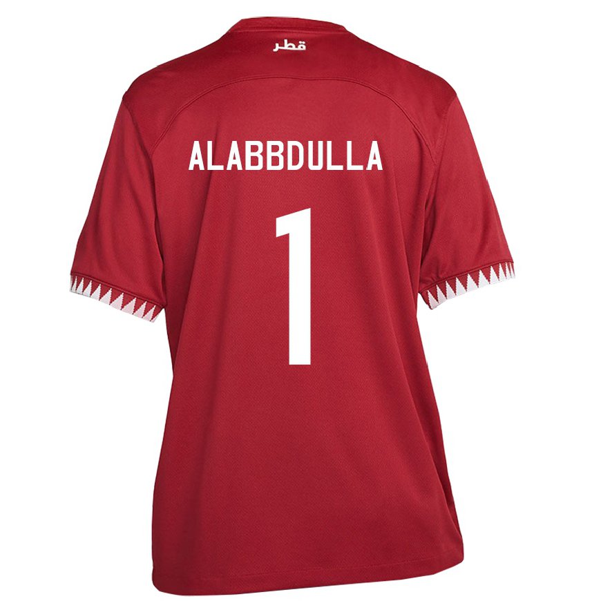 Kandiny Enfant Maillot Qatar Latifa Alabbdulla #1 Bordeaux Tenues Domicile 22-24 T-shirt