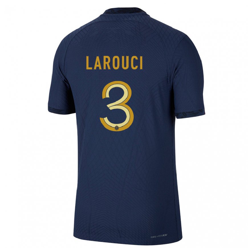 Kandiny Enfant Maillot France Yasser Larouci #3 Bleu Marine Tenues Domicile 22-24 T-shirt