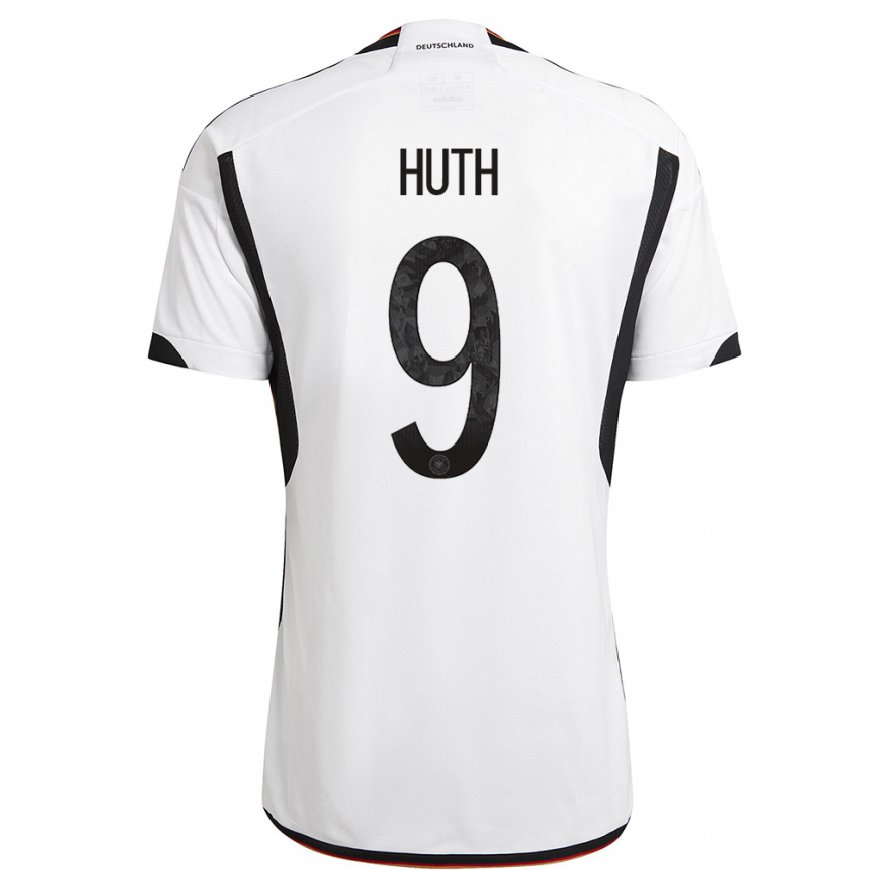 Kandiny Enfant Maillot Allemagne Svenja Huth #9 Blanc Noir Tenues Domicile 22-24 T-shirt