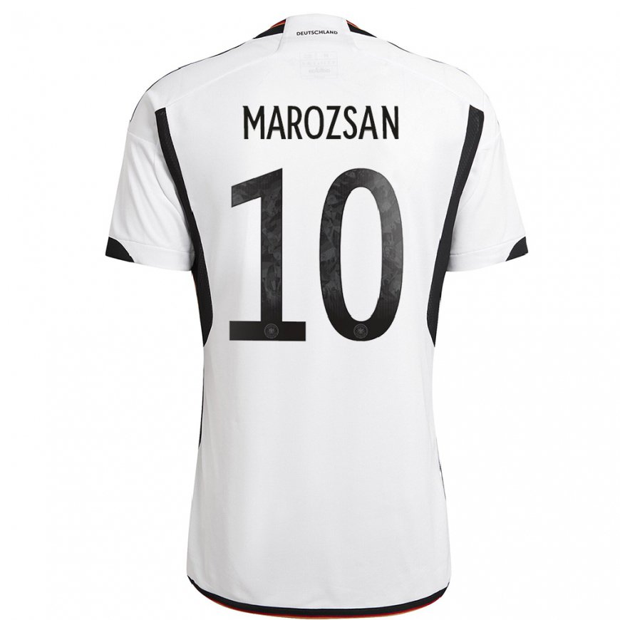 Kandiny Enfant Maillot Allemagne Dzsenifer Marozsan #10 Blanc Noir Tenues Domicile 22-24 T-shirt