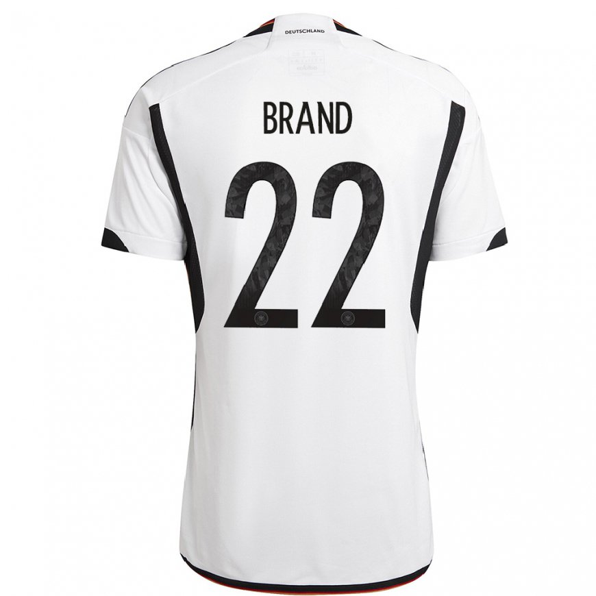 Kandiny Enfant Maillot Allemagne Jule Brand #22 Blanc Noir Tenues Domicile 22-24 T-shirt
