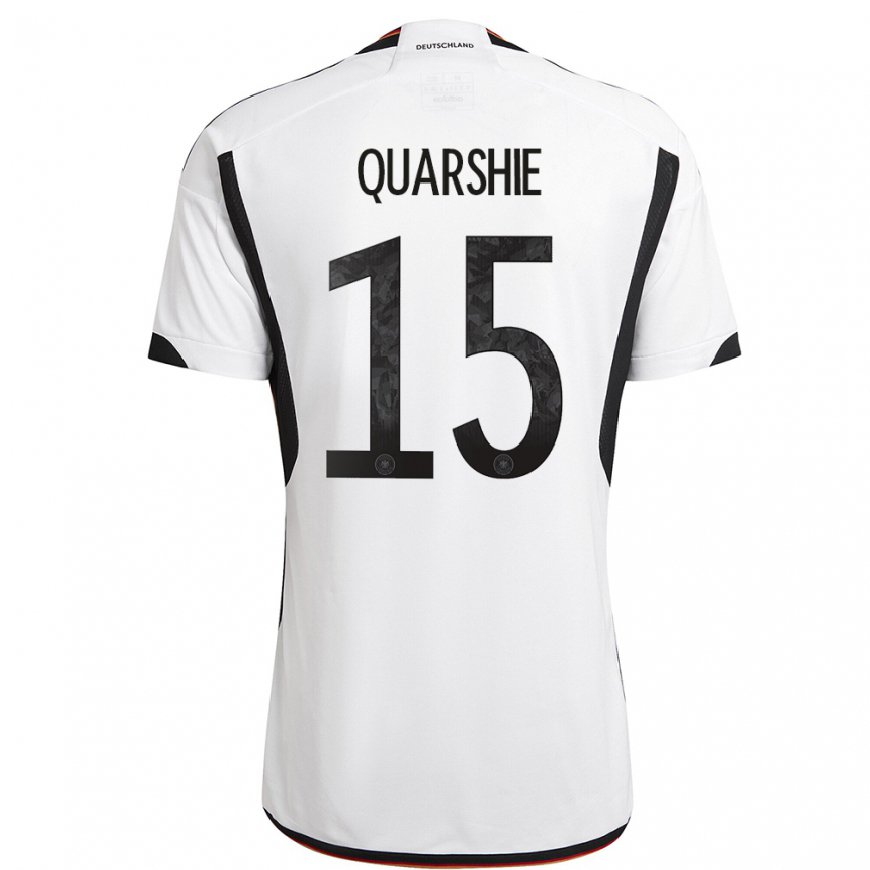 Kandiny Enfant Maillot Allemagne Joshua Quarshie #15 Blanc Noir Tenues Domicile 22-24 T-shirt