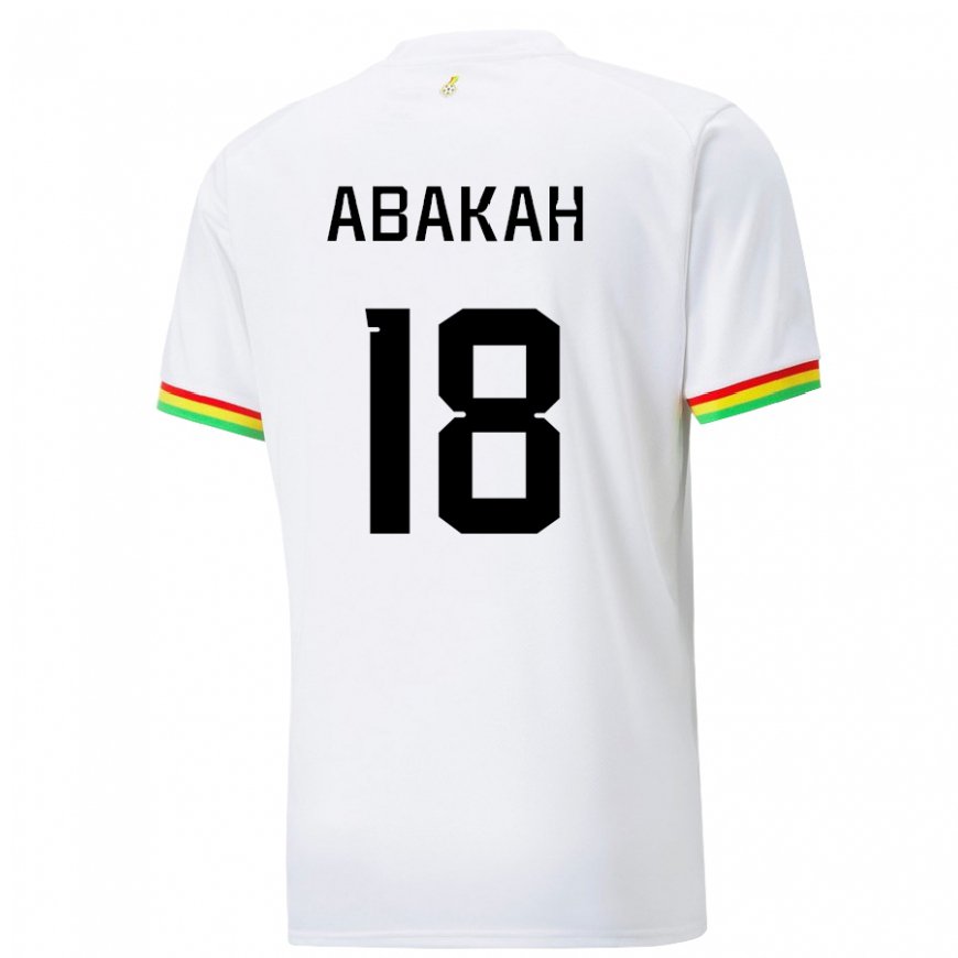 Kandiny Enfant Maillot Ghana Philomena Abakah #18 Blanc Tenues Domicile 22-24 T-shirt